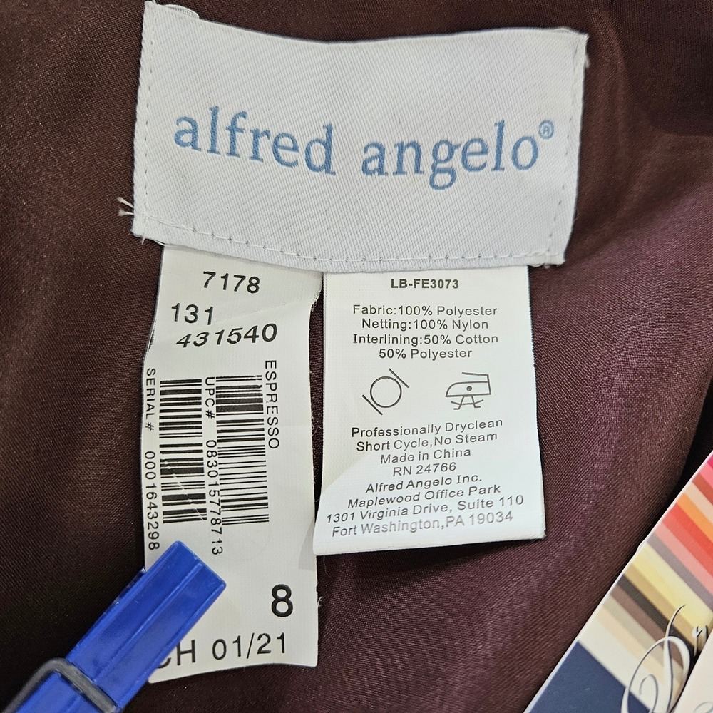 Alfred Angelo Brown Satin A-Line Prom Dress - Picture 7 of 11